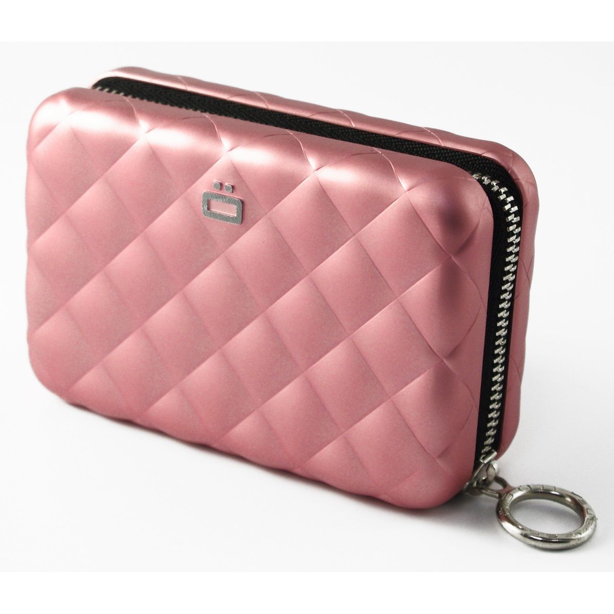 OGON Aluminum Wallet Quilted Zipper - Pink